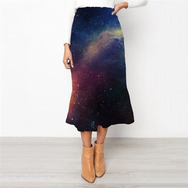 Galaxy Skirt Women Space High waist skirts Universe Skirt Ladies Nebula School skirt Novel Rock Frauen