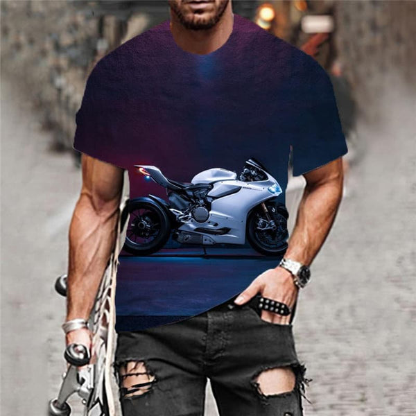 
Motorcycle T shirt Men Hip Hop Tshirts Casual Gothic Anime Clothes Rock Tshirt Printed
                