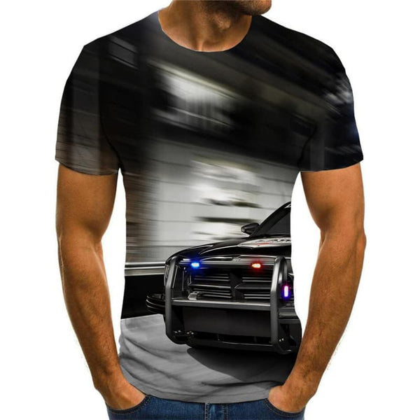 
Car T-shirt Men Police Car Tshirt Printed Harajuku Shirt Print Hip Hop Tshirts Casual
                