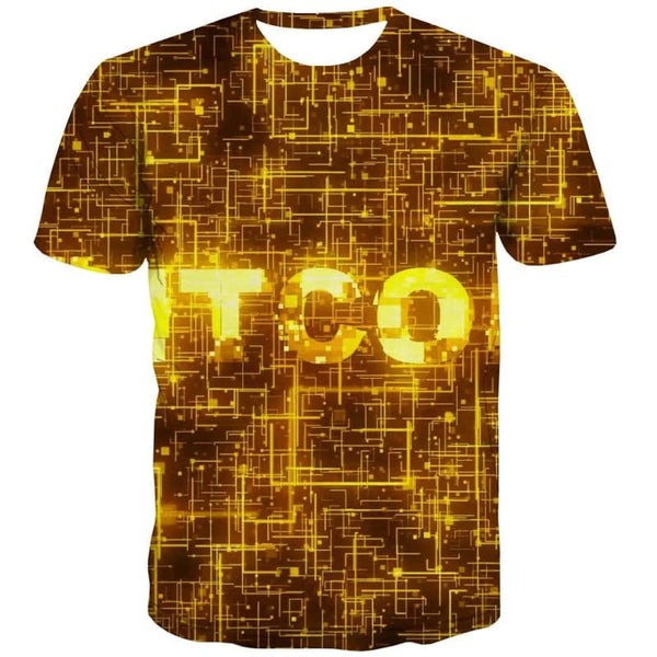 
Bitcoin T-shirt Men New Year Tshirts Casual Party Anime Clothes Golden Shirt Print
                