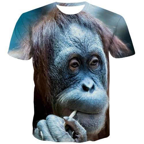 Orangutan T-shirt Men Monkey Tshirts Cool Animal Tshirts Casual Funny Shirt Print Harajuku T-shirts 3d - KYKU