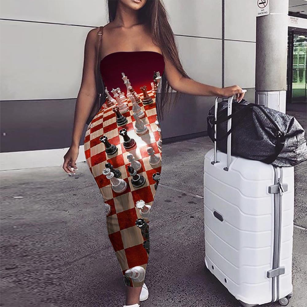 Geometric Dress Women Psychedelic Vestido Sexy Vortex Party International Chess Boho - KYKU