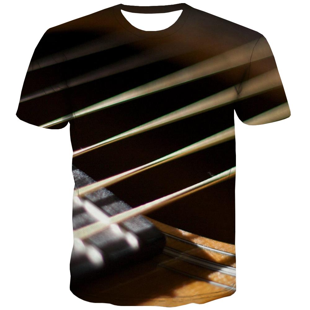 Guitar T-shirt Men Music Tshirts Casual Wooden Tshirts Novelty Metal T shirts Funny