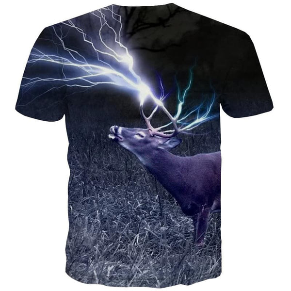
Deer T shirt Men Animal Anime Clothes Lightning Tshirt Printed Christmas Funny T shirts
                