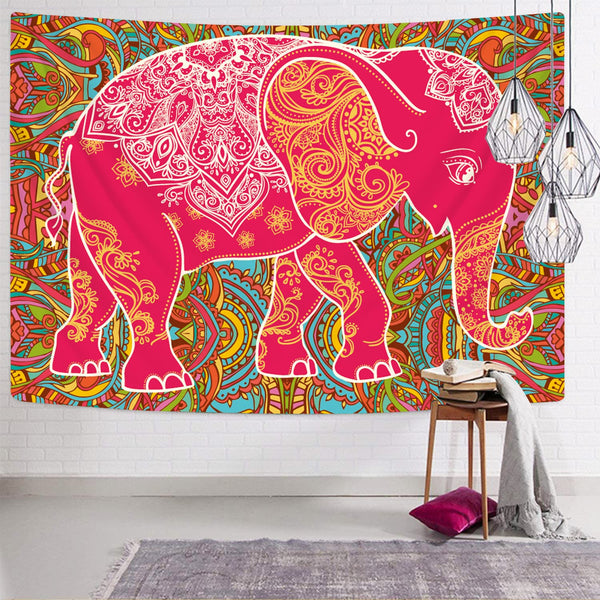 
Mandala Tapiz Psychedelic Tenture Mandala Elephant Tapestries enthusiasm Home Tapestrys red Rug Wall
                