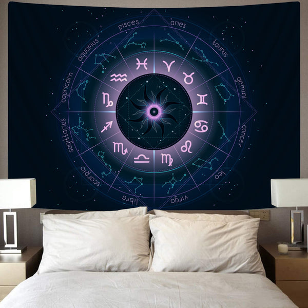 
Trippy Tapiz constellation Tapestries Zodiac Tenture Mandala galaxy Rug Wall 12 constellations Home Tapestrys moon Wall Tapestry
                