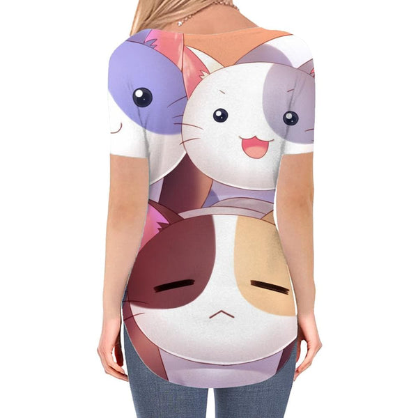 
Cat T Shirt Women Animal V-neck Tshirt Lovely Shirt Print Home Funny T shirts Lovely Tshirts Printed
                