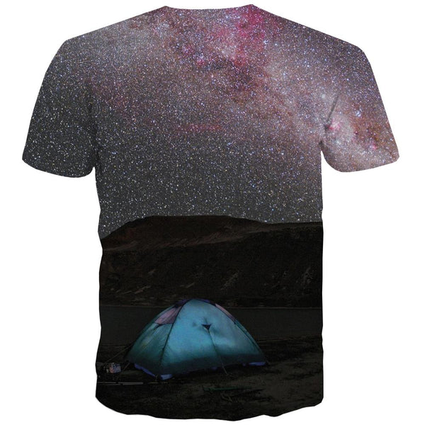 
Camping T-shirt Men Sunset Tshirt Anime Forest Tshirt Printed Flame T shirts Funny
                