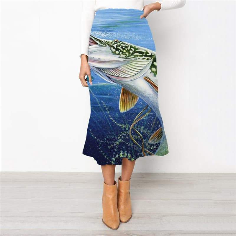 Ocean Skirts Women Fishing School skirt Funny Rock Frauen Womens Clothing - KYKU