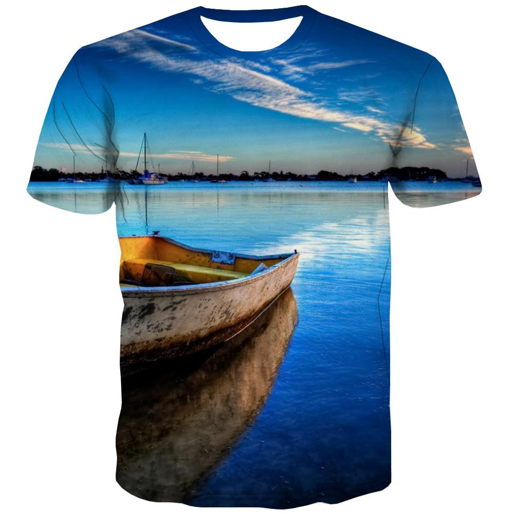 fishing T-shirt Men fish Tshirts Casual lake Tshirts Cool Short Sleeve T shirts - KYKU
