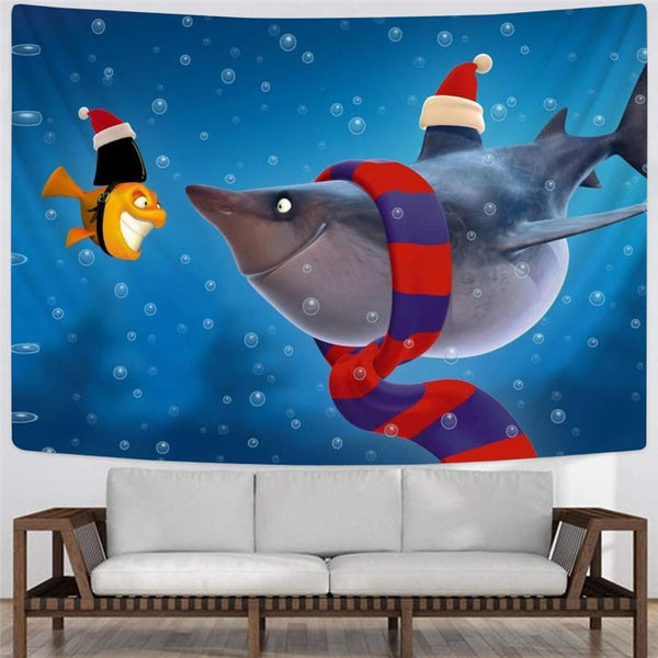 
Fish Tapiz Blue Tapestries Animal Home Tapestrys Ocean Rug Wall Christmas Tenture Mandala
                