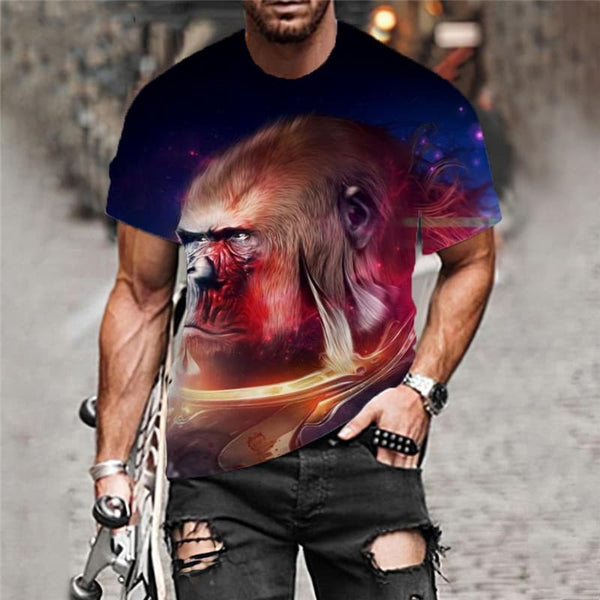 
Orangutan T-shirt Men Animal T-shirts 3d Ferocious Tshirts Casual Black Tshirt Printed
                