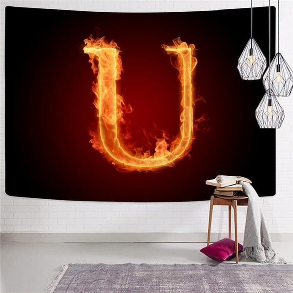 
Flame Tapiz Letter Rug Wall Novel Home Tapestrys Decor Mandala Hippie Printed
                