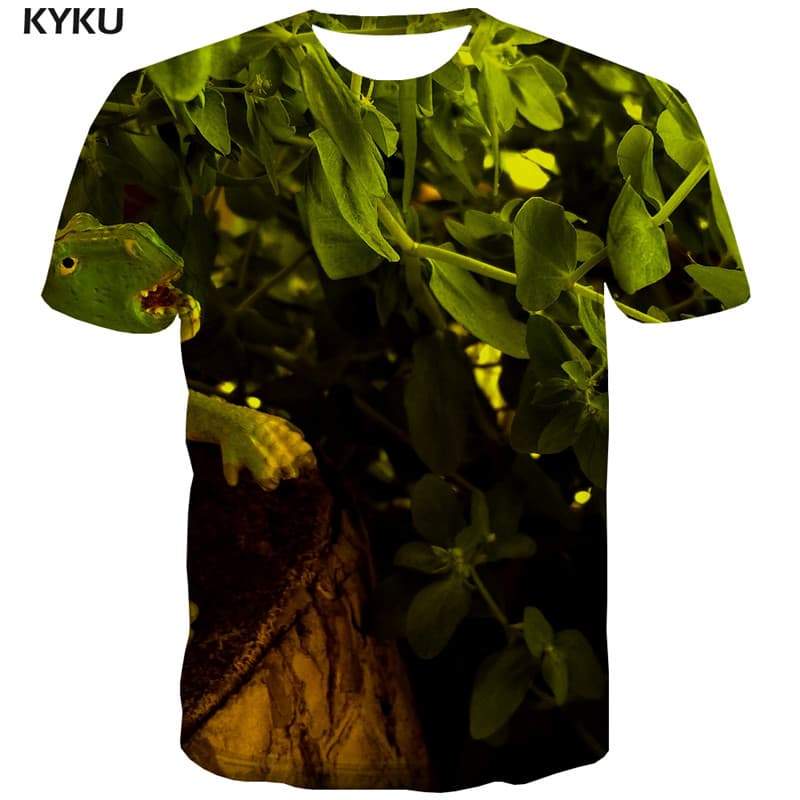 Plant T shirts Men Green Tshirts Casual Animal Tshirts Novelty Halloween Tshirt Printed - KYKU