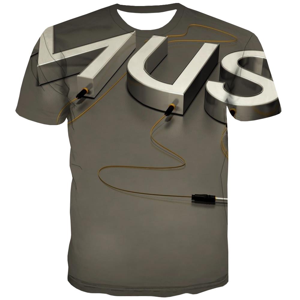 Music T-shirt Men Instrument Tshirt Printed Retro Tshirts Casual Electronic T-shirts 3d