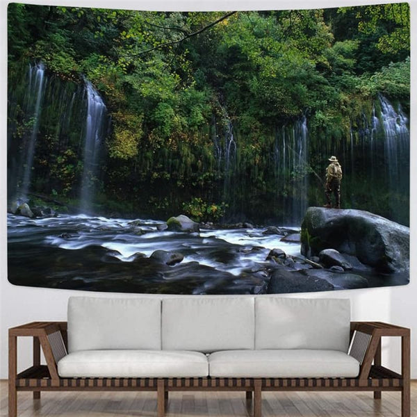 
Forest Tapestry Landscape Home Tapestrys Fishing Tenture Mandala Wall Hanging
                