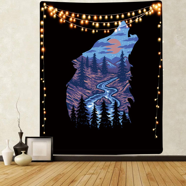 
Nation Tapestry style Home Tapestrys decoration Wall Tapestry Wolf Tapestries Wolf head Tenture Mandala forest Rug Wall
                
