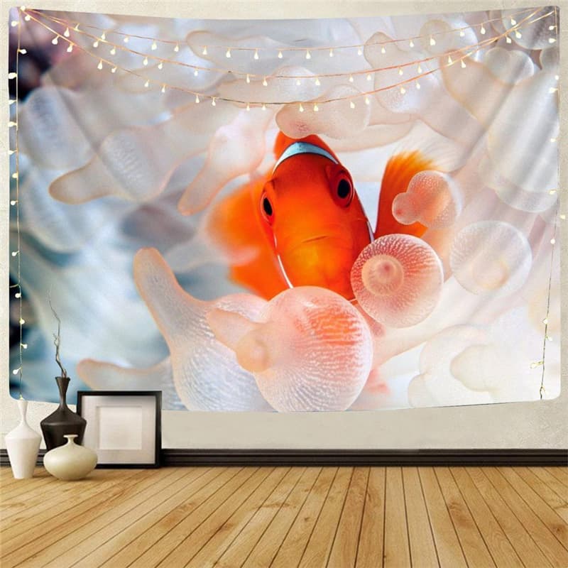 Fish Tapestry Animal Home Tapestrys Gothic Rug Wall Space Tenture Mandala Bubble Wall Tapestry