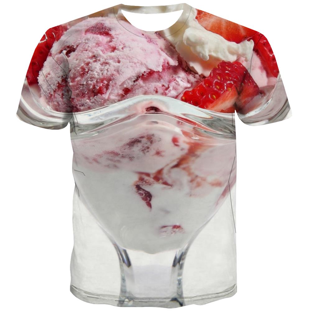Sweet T shirts Men Gourmet Shirt Print Icecream Tshirt Anime Colourful T-shirts Graphic