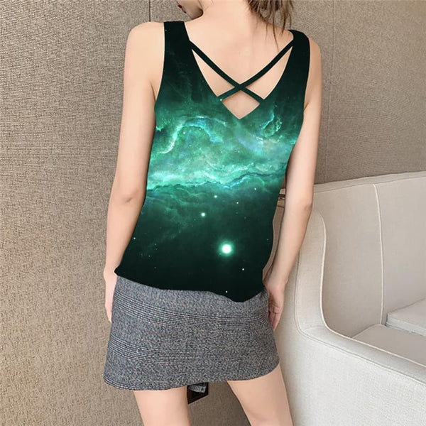 
Galaxy Tank Top Women Space Anime Clothes Universe Sleeveless 3d Black Vest Print
                