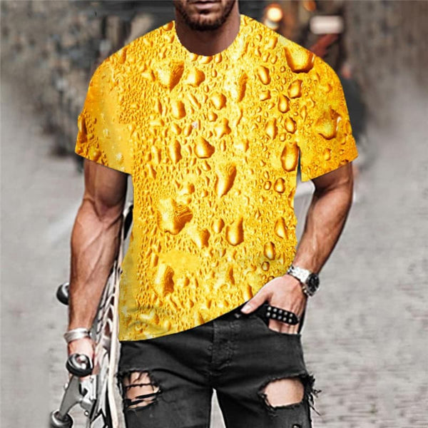 
Beer T-shirt Men Novel Shirt Print Hip Hop Tshirt Printed Yellow Funny T shirts
                