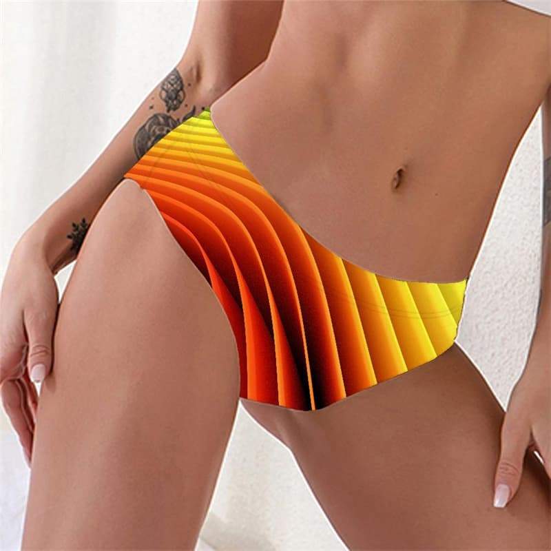 Geometric Panties Women Psychedelic Seamless Vortex Knickers Rainbow Pantys - KYKU