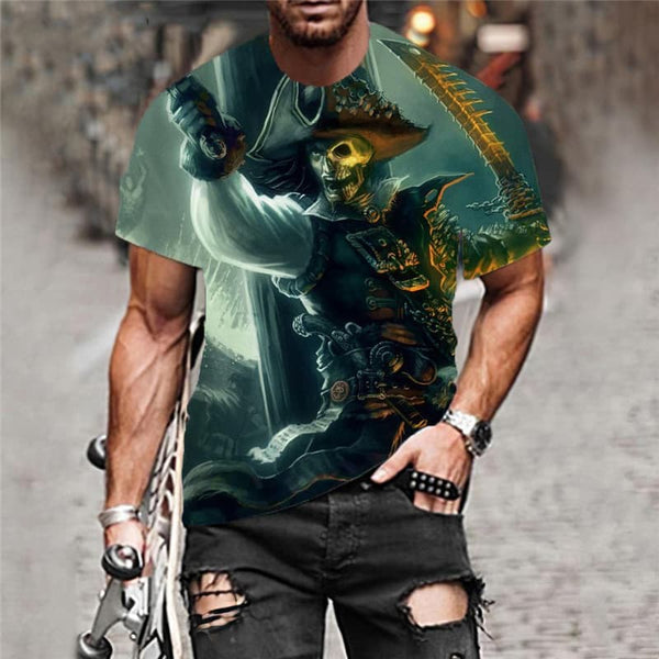 
Pirate T shirt Men Sail Tshirt Printed Skull Shirt Print War Tshirts Casual
                