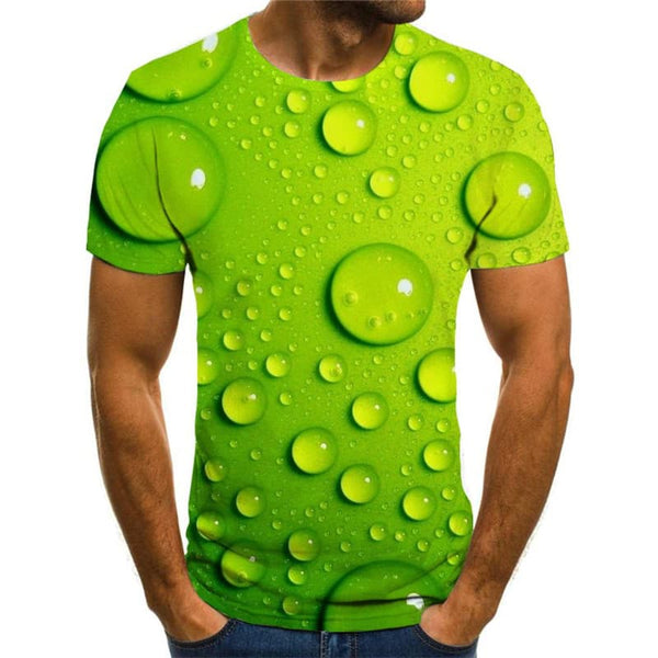 
Raindrop T-shirt Men Green Shirt Print Novel Funny T shirts Retro Tshirts Casual
                