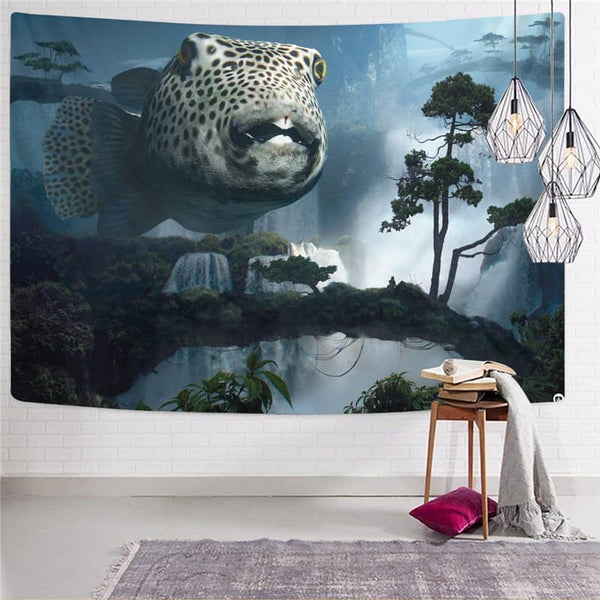 
Fish Tapestry Animal Rug Wall Forest Home Tapestrys Wall Hanging Boho decor
                