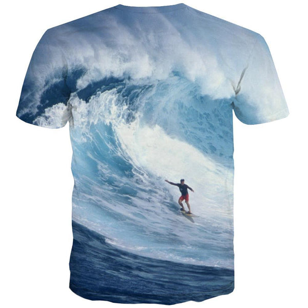 
surf T-shirt Men The sea T-shirts Graphic sport Shirt Print Cool T shirts Funny - KYKU
                