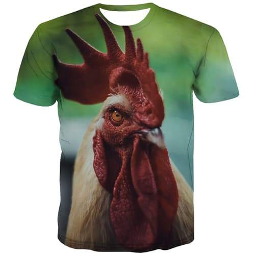 Chicken T shirts Men Animal T-shirts Graphic Ferocious T-shirts 3d Street Tshirts Novelty - KYKU