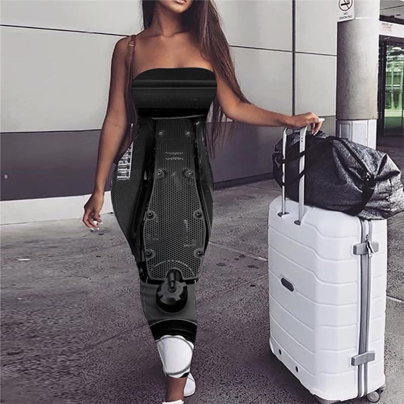 Metal Dress Women Engine Sundress Gear Party Engine Vestido Sexy Punk Bodycon Dress