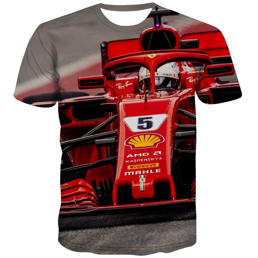 Racing Car T-shirt Men Metal Tshirts Novelty City Tshirt Printed Gray T shirts Funny Retro T-shirts 3d