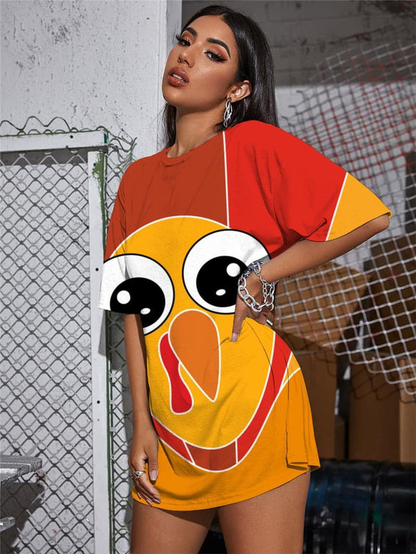 
Thanksgiving T-shirt Women Animal Shirt Print Colorful Tshirt Printed Funny T-shirts 3d
                