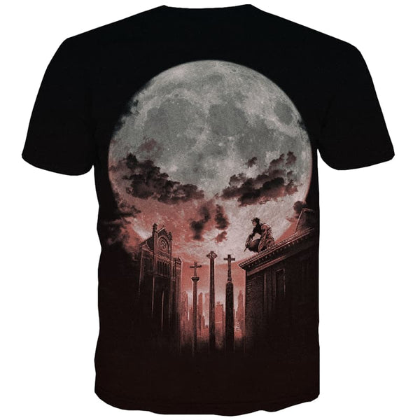 
Moon T-shirt Men City T-shirts Graphic Black Tshirts Casual Harajuku T-shirts 3d
                