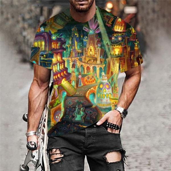 
Halloween T-shirt Men Skull Funny T shirts Hip Hop Tshirts Casual Party Shirt Print
                