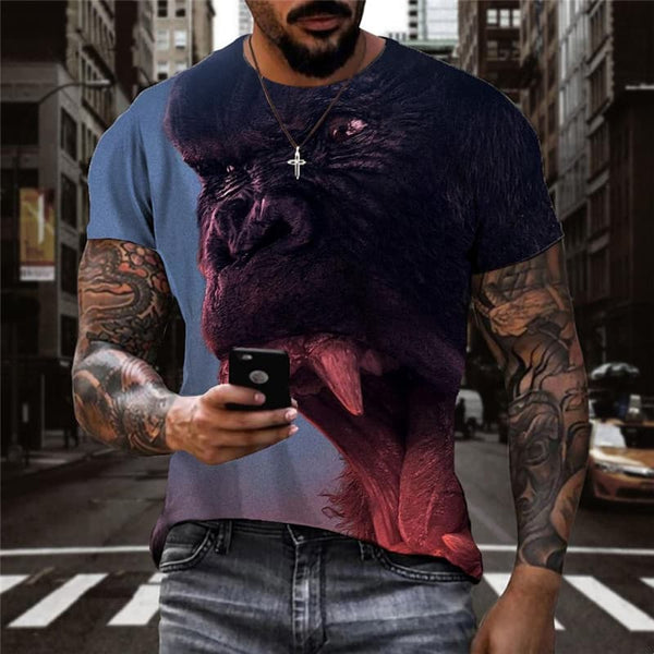 Orangutan T-shirt Men Animal Funny T shirts Ferocious Shirt Print Harajuku Tshirts Casual