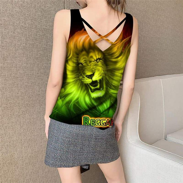 
Lion Tank-Top women Animal Funny Top Anime Tank Tops Casual Colorful Vest Printed Green Vest Print - KYKU
                