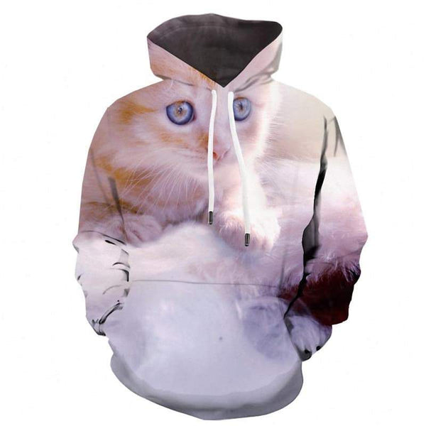 Cat Hoodie Men Animal Hoodie Print Lovely Sweatshirt Printed Harajuku 3d Printed - KYKU