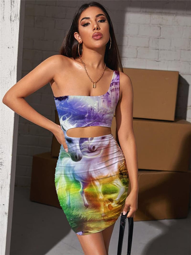 Unicorn Dress Women Forest 3d Print Animal Vestido Sexy Harajuku Bodycon Dress | 3d T Shirts Online kykuclothing.com Unicorn Dress Women Forest 3d Print Animal Vestido Sexy Harajuku Bodycon Dress | 3d T Shirts Online kykuclothing.com