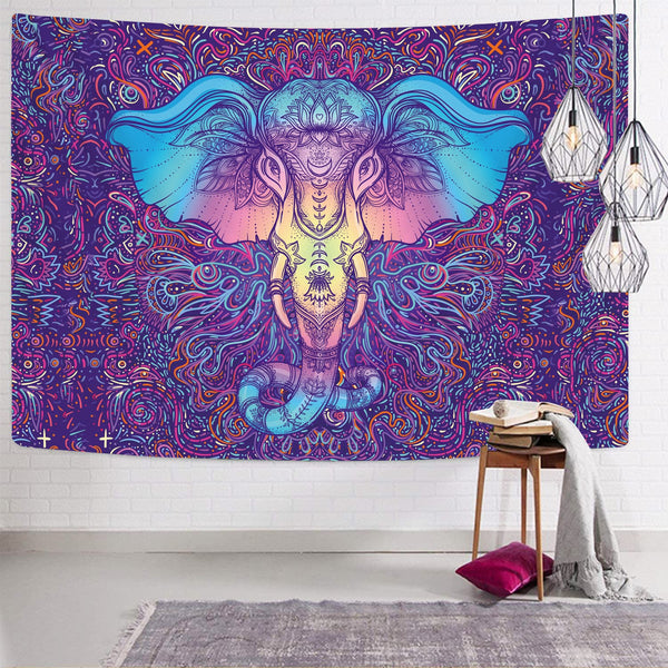 
Mandala Tapestry Psychedelic Tapestries Elephant Tenture Mandala meditation Wall Tapestry
                