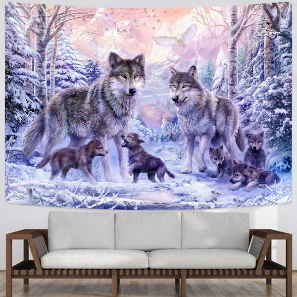 
Wolf Tapiz Animal Home Tapestrys Anime Tenture Mandala Love Tapestries Family Rug Wall
                