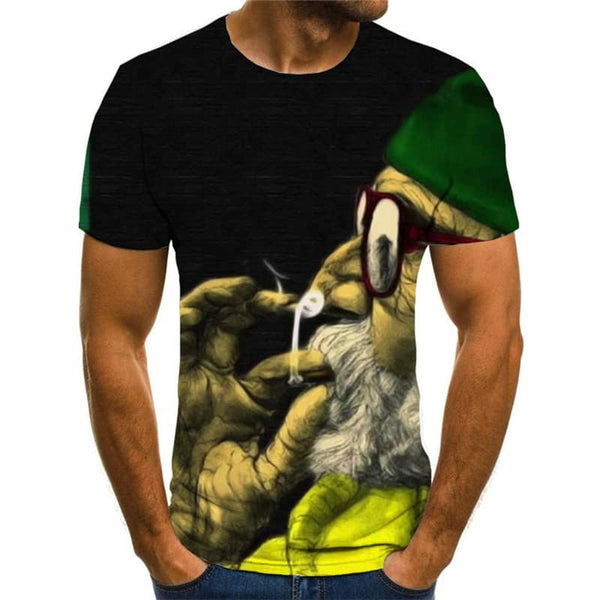 
Portrait T shirt Men Smokes Funny T shirts National Flag Shirt Print Painting Tshirts Casual
                