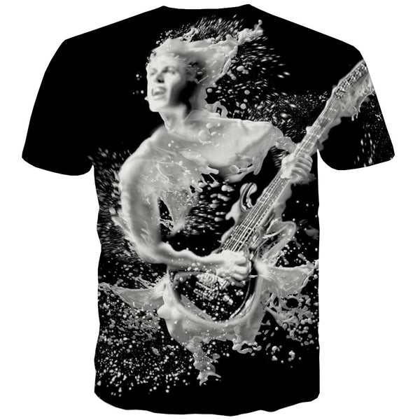 
Guitar T-shirt Men Music Tshirts Cool Wooden Tshirts Casual Metal T shirts Funny
                