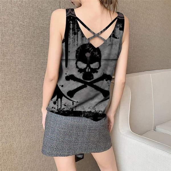 
Skull Tank Top Women Punk Tank Tops Casual Wing Funny Top Black Anime Clothes Venom Vest Print - KYKU
                