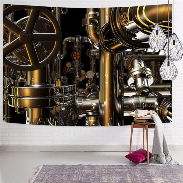 
Metal Tapiz Engine Wall Tapestry Gear Home Tapestrys Motorcycle Rug Wall Decor
                