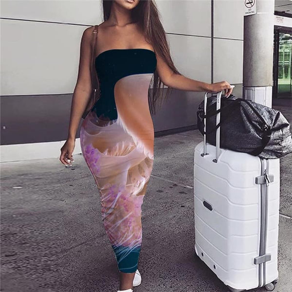 Jellyfish Dress Women Harajuku Party Colorful 3d Print Ocean Boho