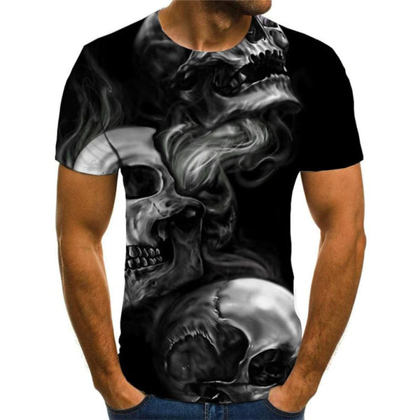 
Skull T shirt Men Smoke Cloud T-shirts 3d Skeleton Funny T shirts Hip Hop Tshirts Casual
                