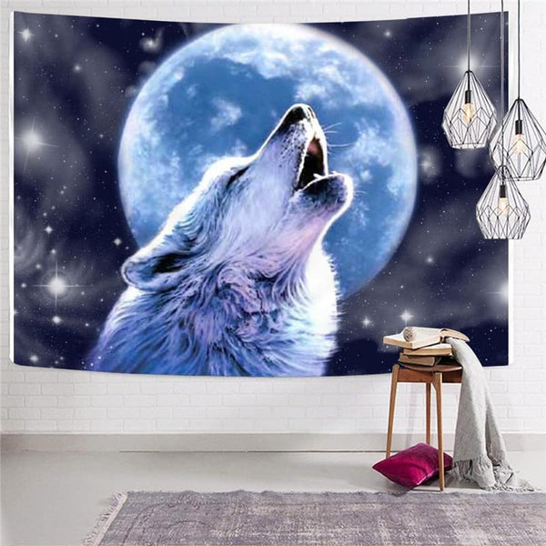 
Wolf Tapiz Animal Home Tapestrys Anime Tapestries Moon Rug Wall Galaxy Tenture Mandala
                