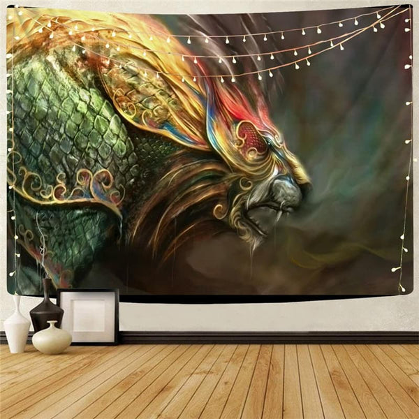 Lion Tapiz Animal Tapestries Anime Rug Wall Colorful Tenture Mandala Nebula Home Tapestrys